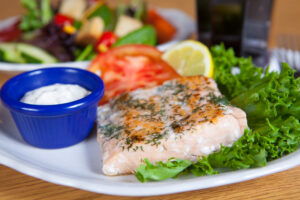 Salmon from A Pine restaurant in Pequot Lakes, Minnesota.