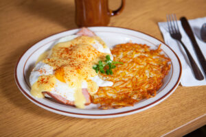 Eggs benedict from A Pine Restaurant in Pequot Lakes, MN