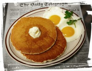 Pancakes and eggs from A Pine Restaurant in Pequot Lakes, MN