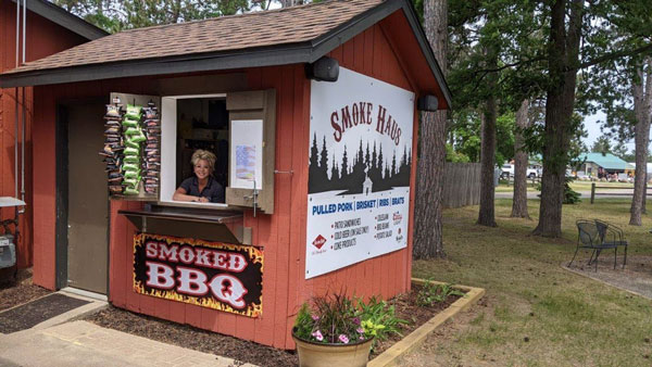 Outdoor Smoke Haus at A Pine Restaurant in Pequot Lake Minnesota.