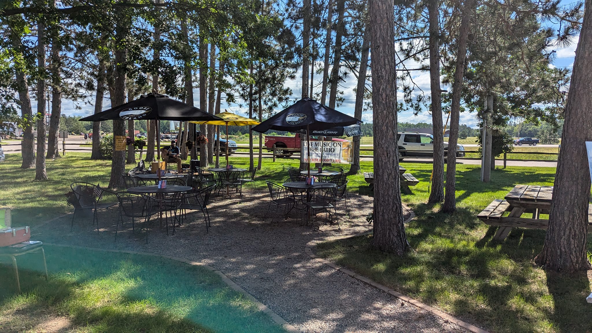 Live music on the patio at A Pine Restaurant in Pequot Lakes, MN